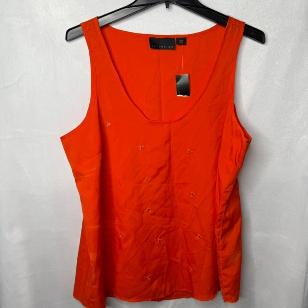 Womens Attention Sleeveless Scoop Neck Blouse, XL